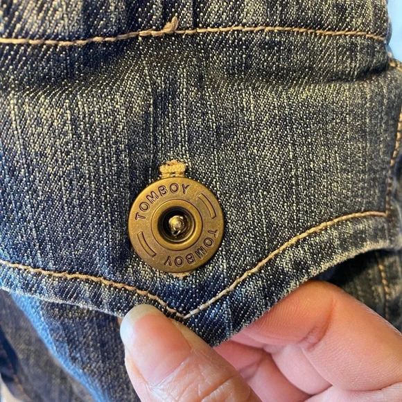 Vintage Y2K Tom Boy Denim Blazer Jacket Women Size S Pockets - Picture 5 of 7
